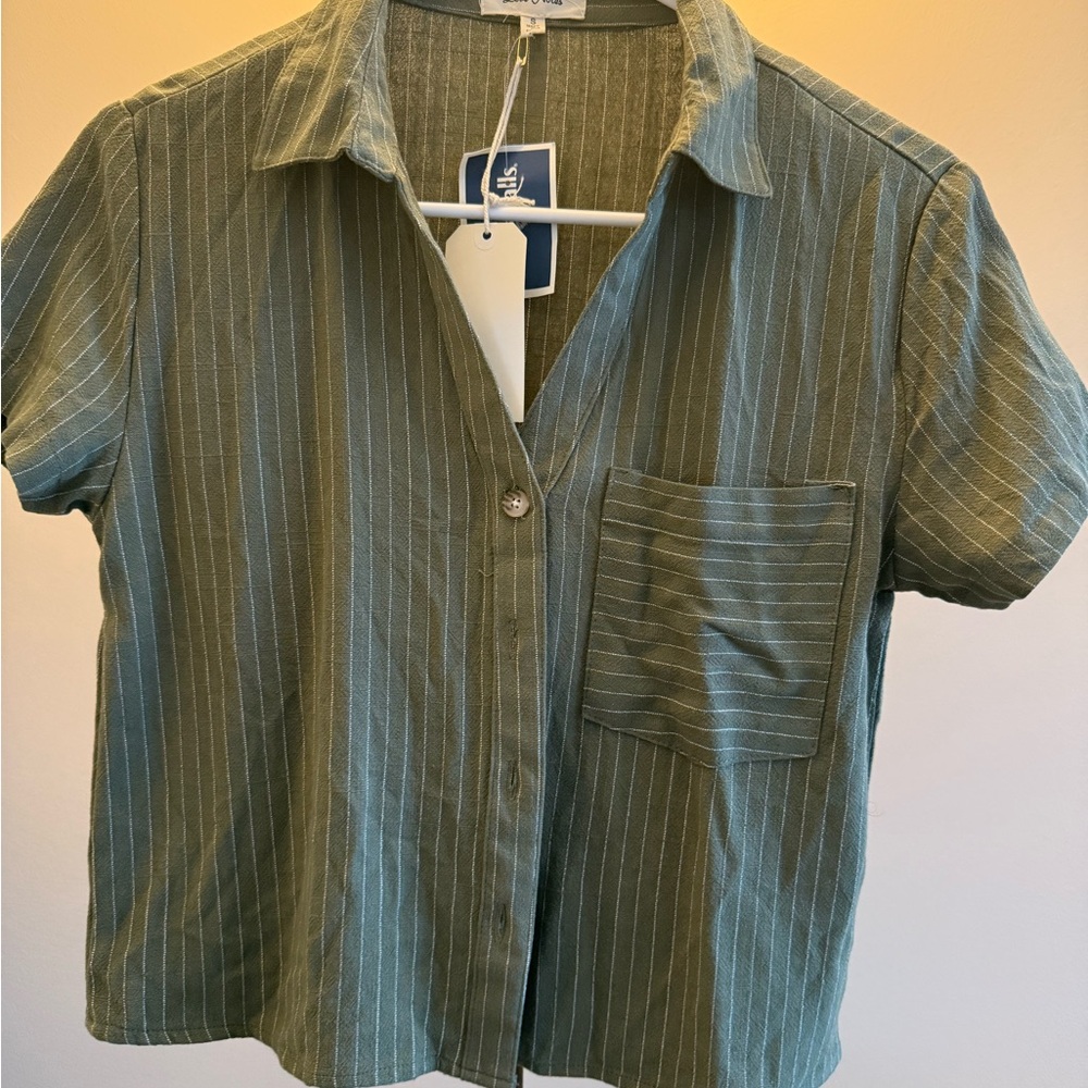 Love Notes Gray Striped Top